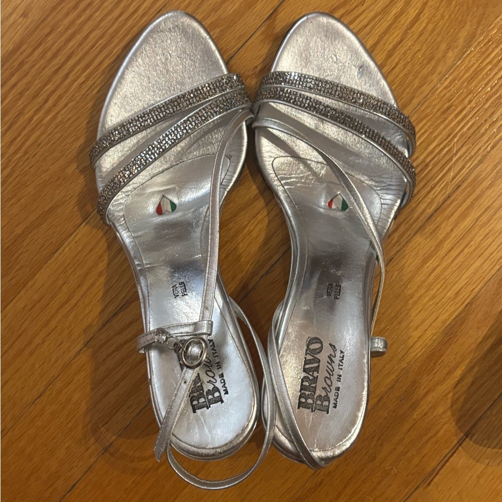 Women's Silver Strappy Sandals